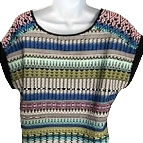 Antilia Femme Size M Southwestern Multi Color Print Blouse - Picture 6 of 9